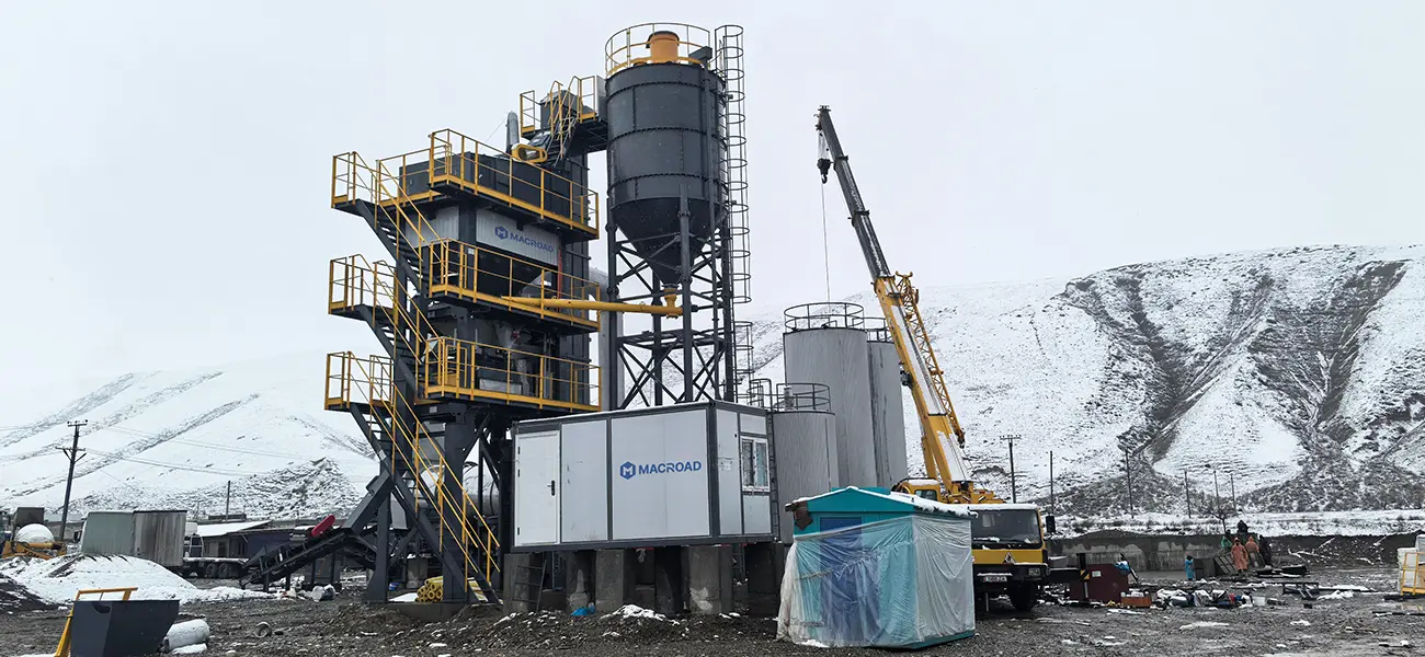 Асфальтобетонный завод ALQ100 в Киргизии
