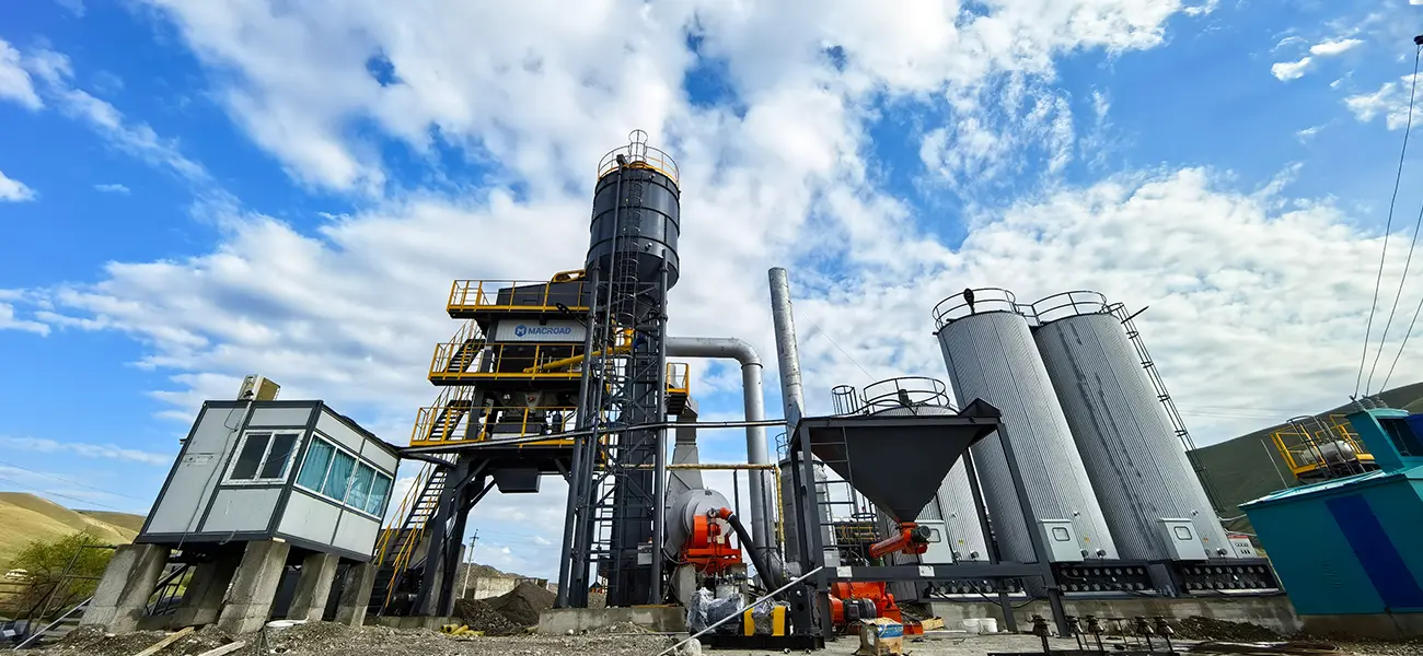 Асфальтобетонный завод ALQ100 в Киргизии
