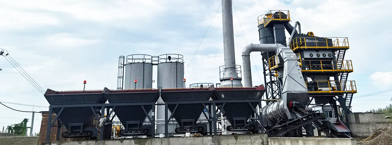 Асфальтобетонный завод ALQ100 в Киргизии